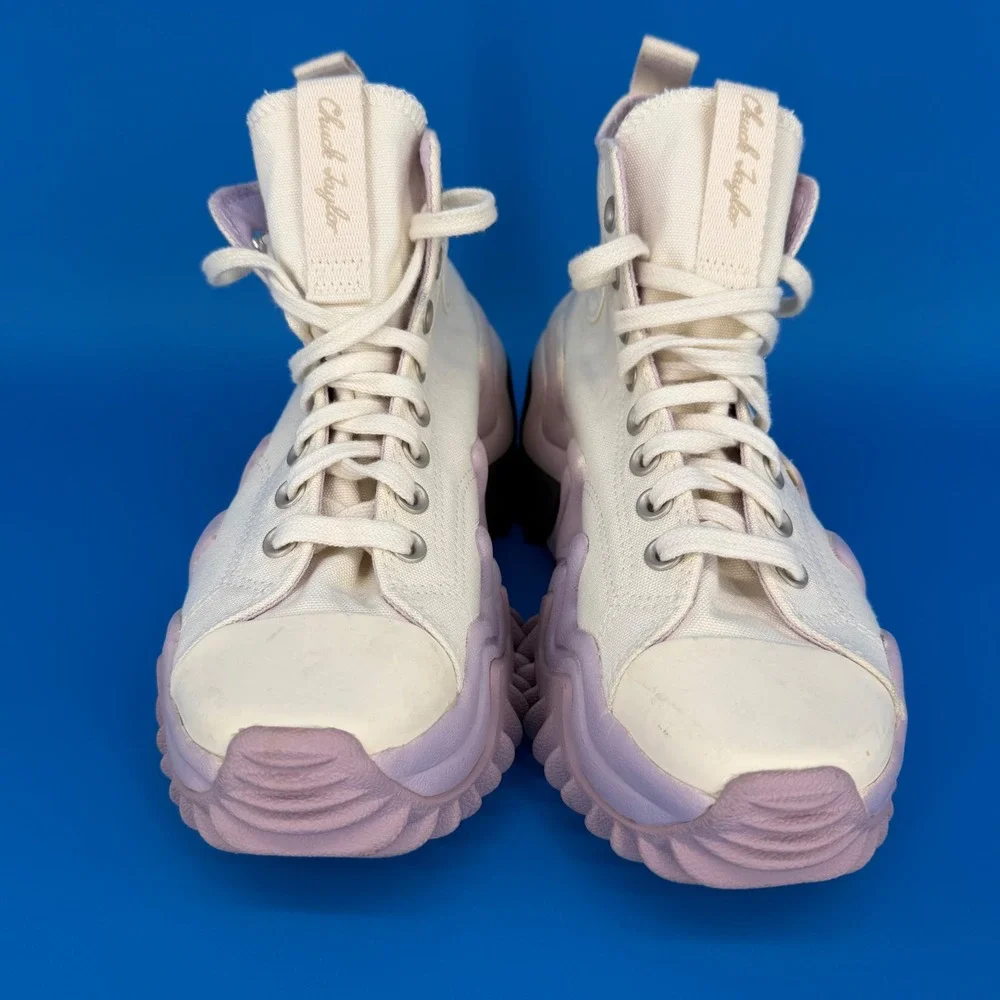 Converse Run Star Motion Platform High Top Egret Pale Amethyst 172891C Womens 8 - Picture 2 of 8